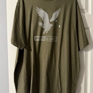 American Eagle Outfitters Khaki Men's Tee with Logo
